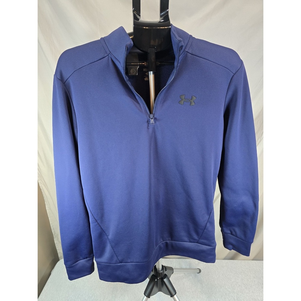 Under Armour Mens Loose Fit 1/4 Zip Pullover Size Medium M Navy Blue